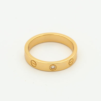 [moco jewelrys]LOVE RING 4MM 1 DIAMOND PINK GOLD