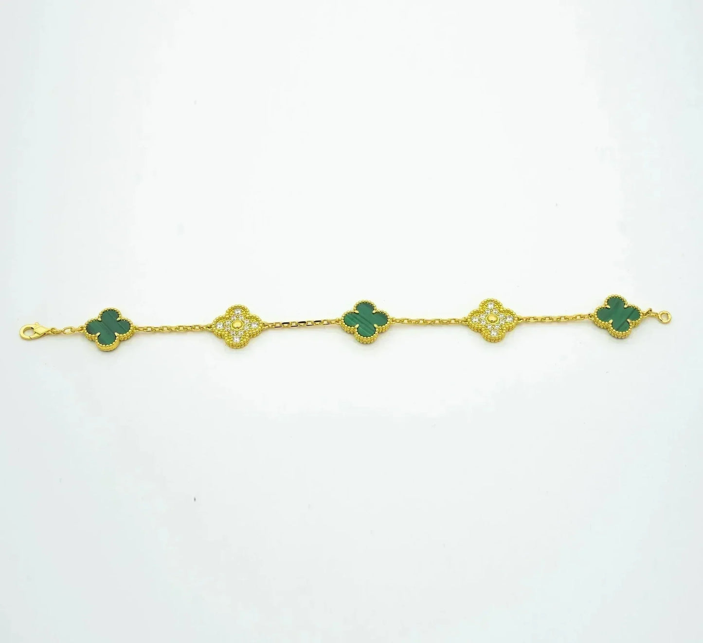 [Moco jewelrys] CLOVER 5 MOTIF MALACHITE BRACELET COLLECTION