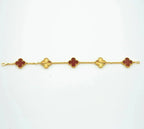 [Loco]New  CLOVER 5 MOTIF RED CORNELIAN BRACELET COLLECTION
