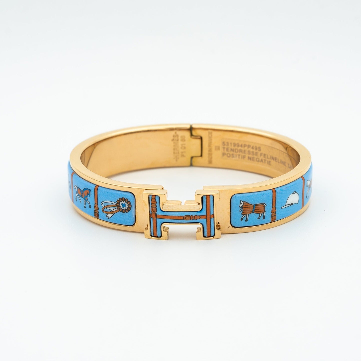 [moco jewellerys]H ピンクゴールド ブレスレット ブルーセラミック