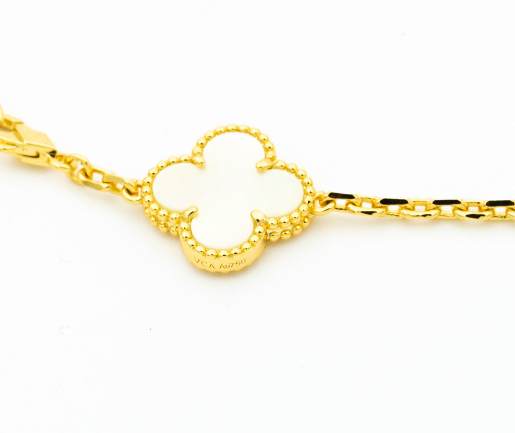 ??Loco?¡¥CLOVER BRACELET 5 MOTIFS ONYX MOP
