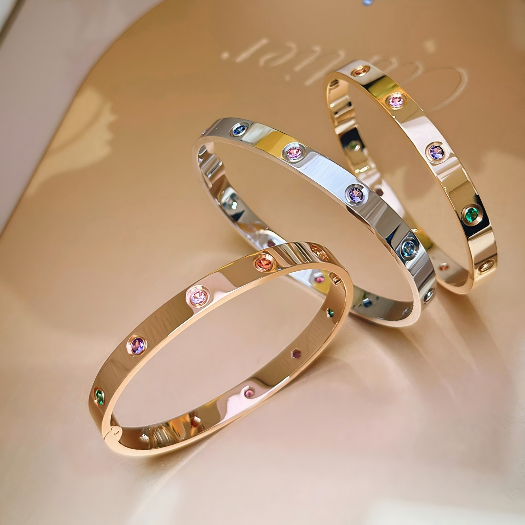 [moco jewelrys JURI]2026 RAINBOW LOVE BRACELET 6.1MM  10 DIAMONDS
