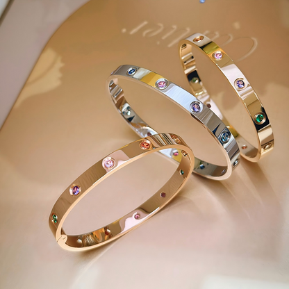 [moco jewelrys JURI]2026 RAINBOW LOVE BRACELET 6.1MM  10 DIAMONDS