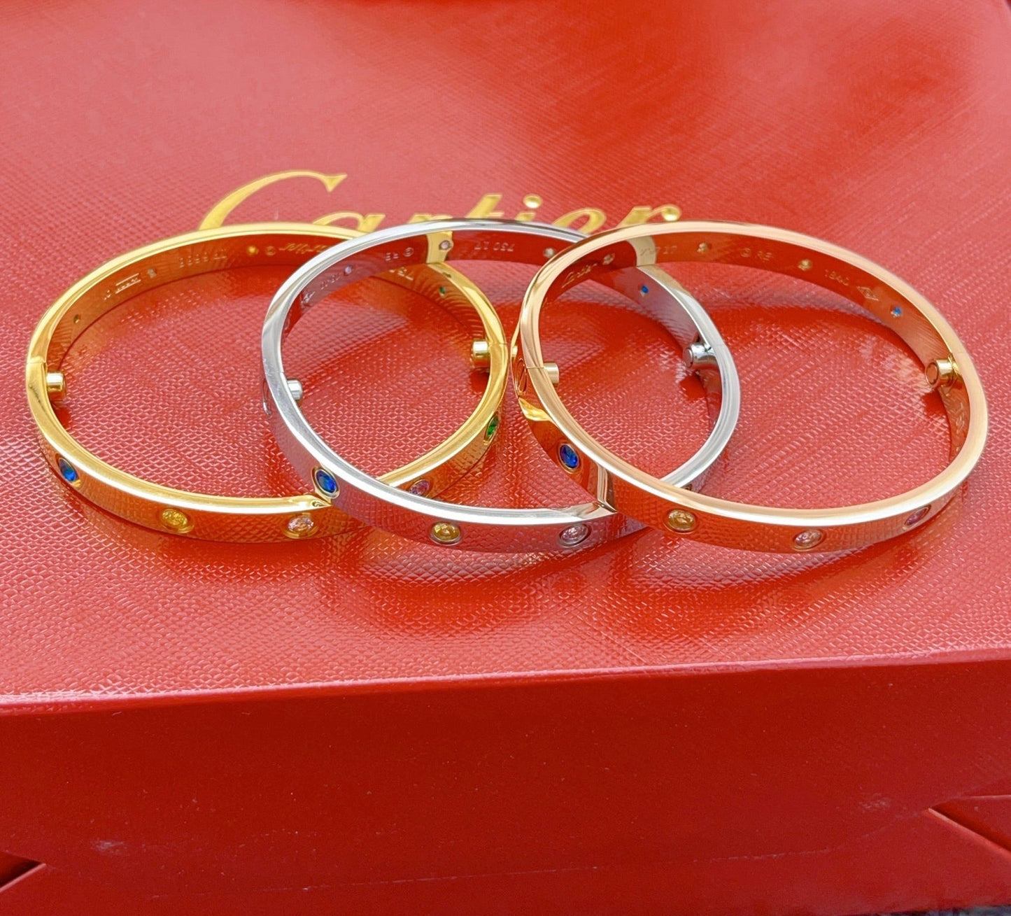 [moco jewelrys JURI]2026 RAINBOW LOVE BRACELET 6.1MM  10 DIAMONDS