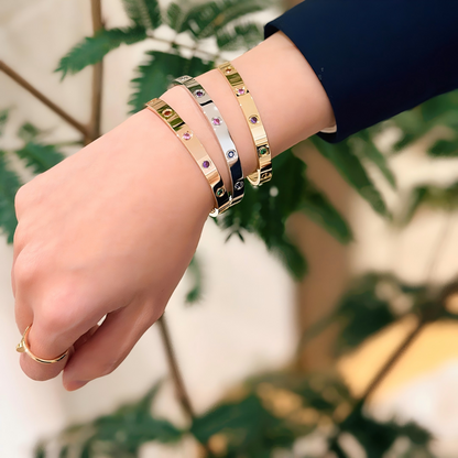 [moco jewelrys JURI]2026 RAINBOW LOVE BRACELET 6.1MM  10 DIAMONDS