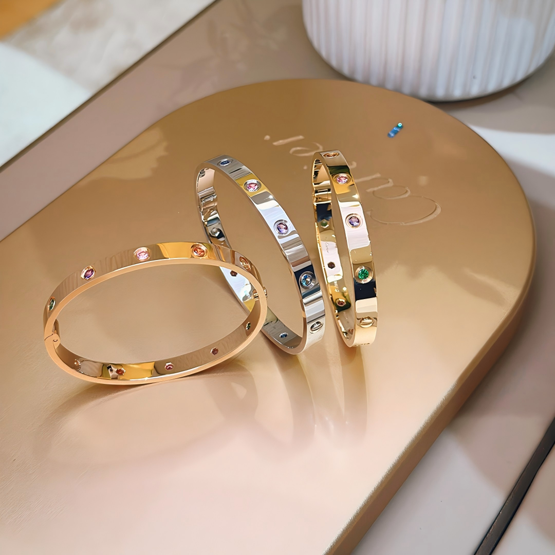 [moco jewelrys JURI]2026 RAINBOW LOVE BRACELET 6.1MM  10 DIAMONDS