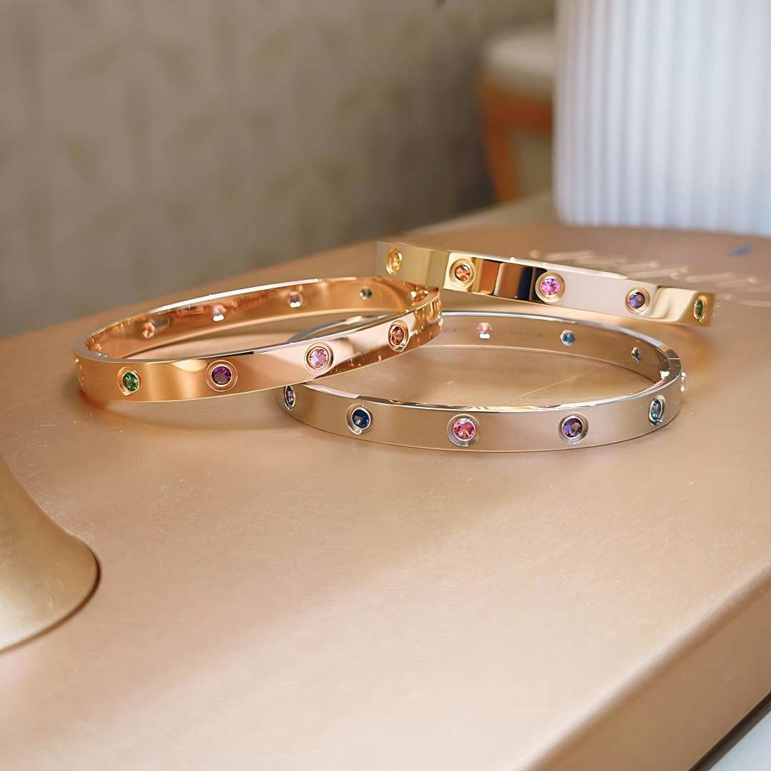 [moco jewelrys JURI]2026 RAINBOW LOVE BRACELET 6.1MM  10 DIAMONDS