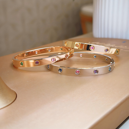 [moco jewelrys JURI]2026 RAINBOW LOVE BRACELET 6.1MM  10 DIAMONDS