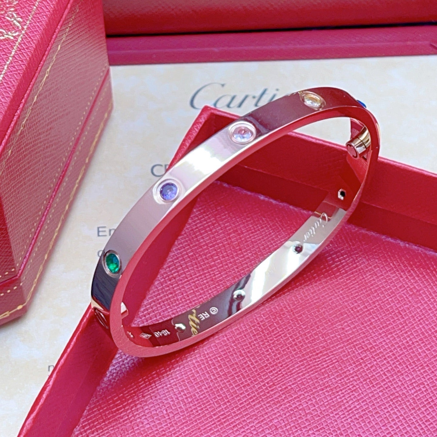 [moco jewelrys JURI]2026 RAINBOW LOVE BRACELET 6.1MM  10 DIAMONDS