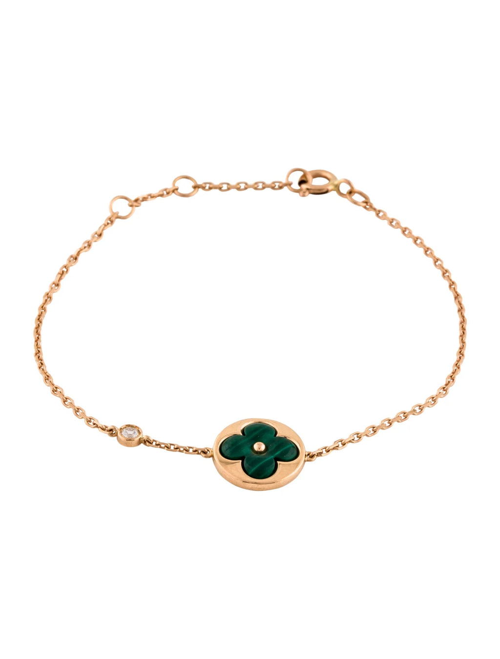 ??Loco?¡¥SUN MALACHITE 1 DIAMOND PINK GOLD BRACELET