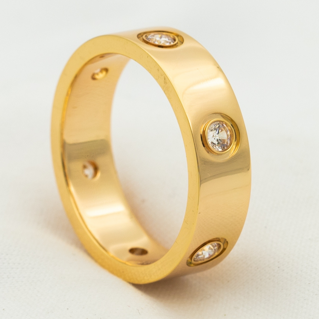 ??Loco?¡¥LOVE RING 5.5MM 6 DIAMONDS PINK GOLD