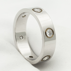 ??Loco?¡¥LOVE RING 5.5MM 6 DIAMONDS SILVER