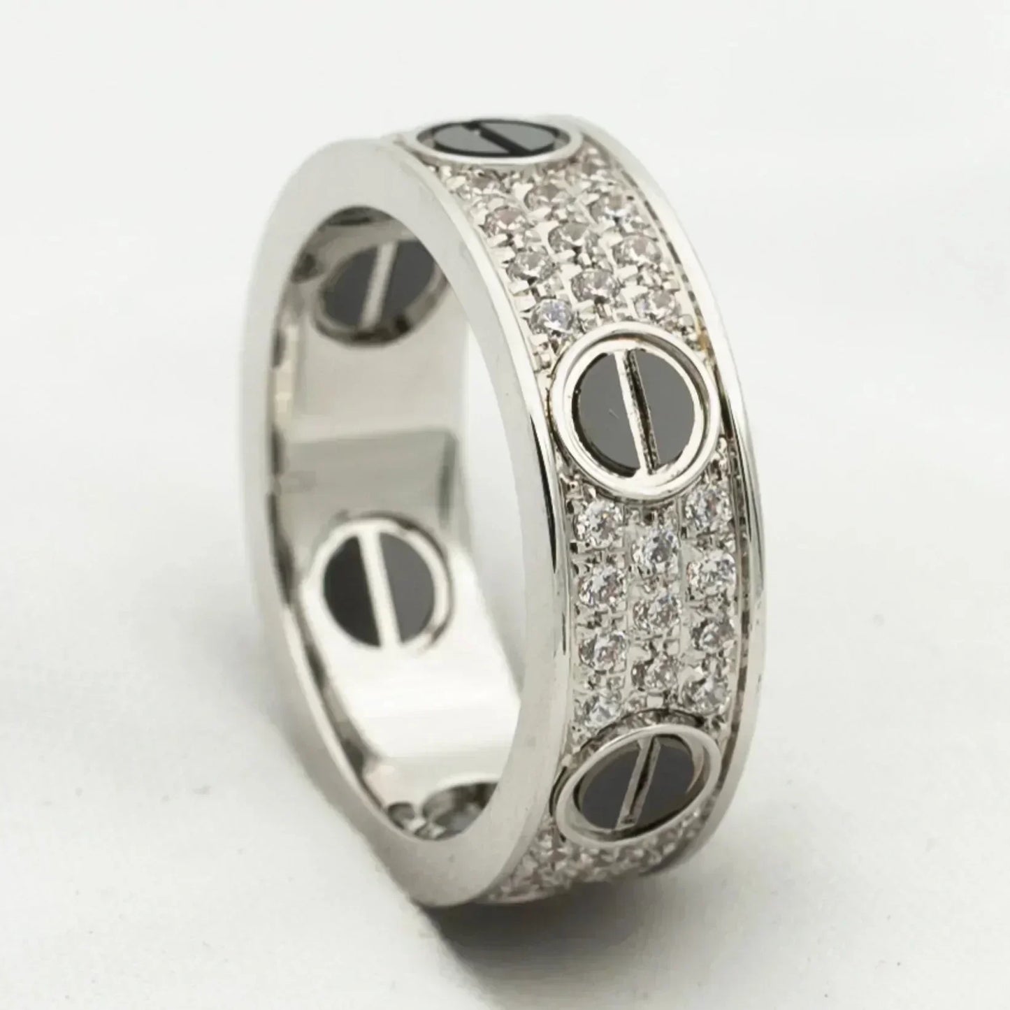 [moco jewelrys] Liebesring, 5,5 mm Diamanten, Pavé-Keramik