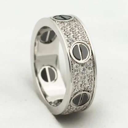 [moco jewelrys] Liebesring, 5,5 mm Diamanten, Pavé-Keramik