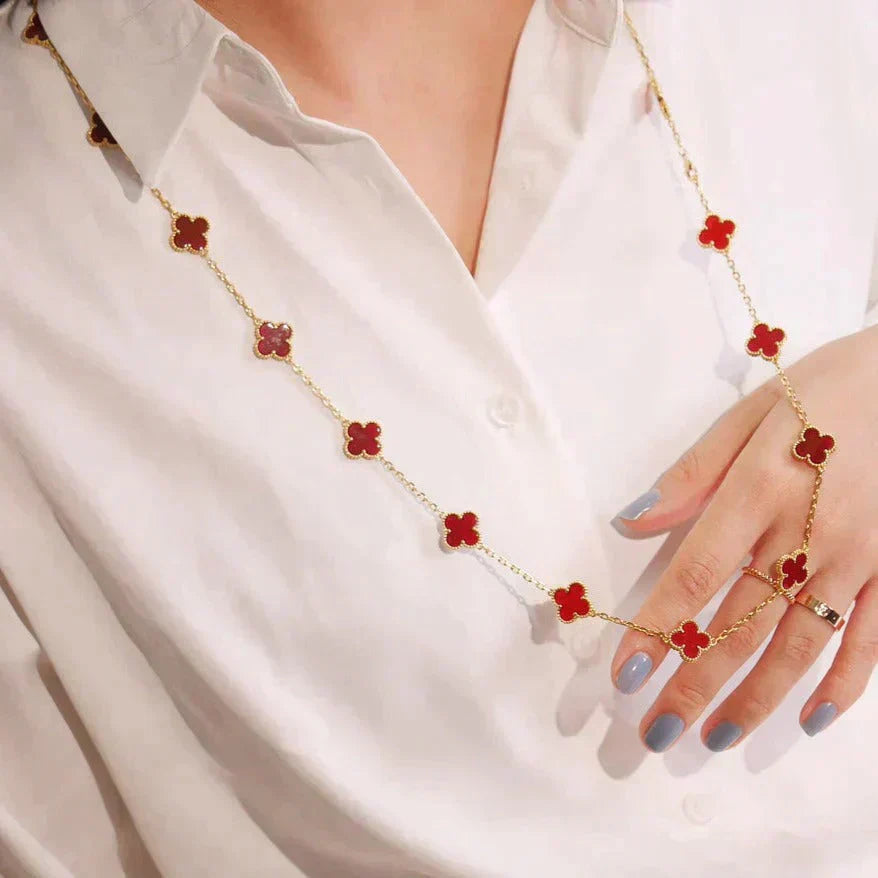 ??Loco?¡¥CLOVER 20 MOTIFS CARNELIAN NECKLACE