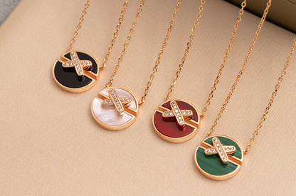 【moco jewelry】JEUX DE PINK ゴールド ダイヤモンド ネックレス