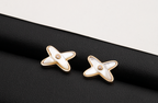 ??Loco?¡¥JEUX DE WHITE MOP PINK GOLD DIAMOND EARRINGS