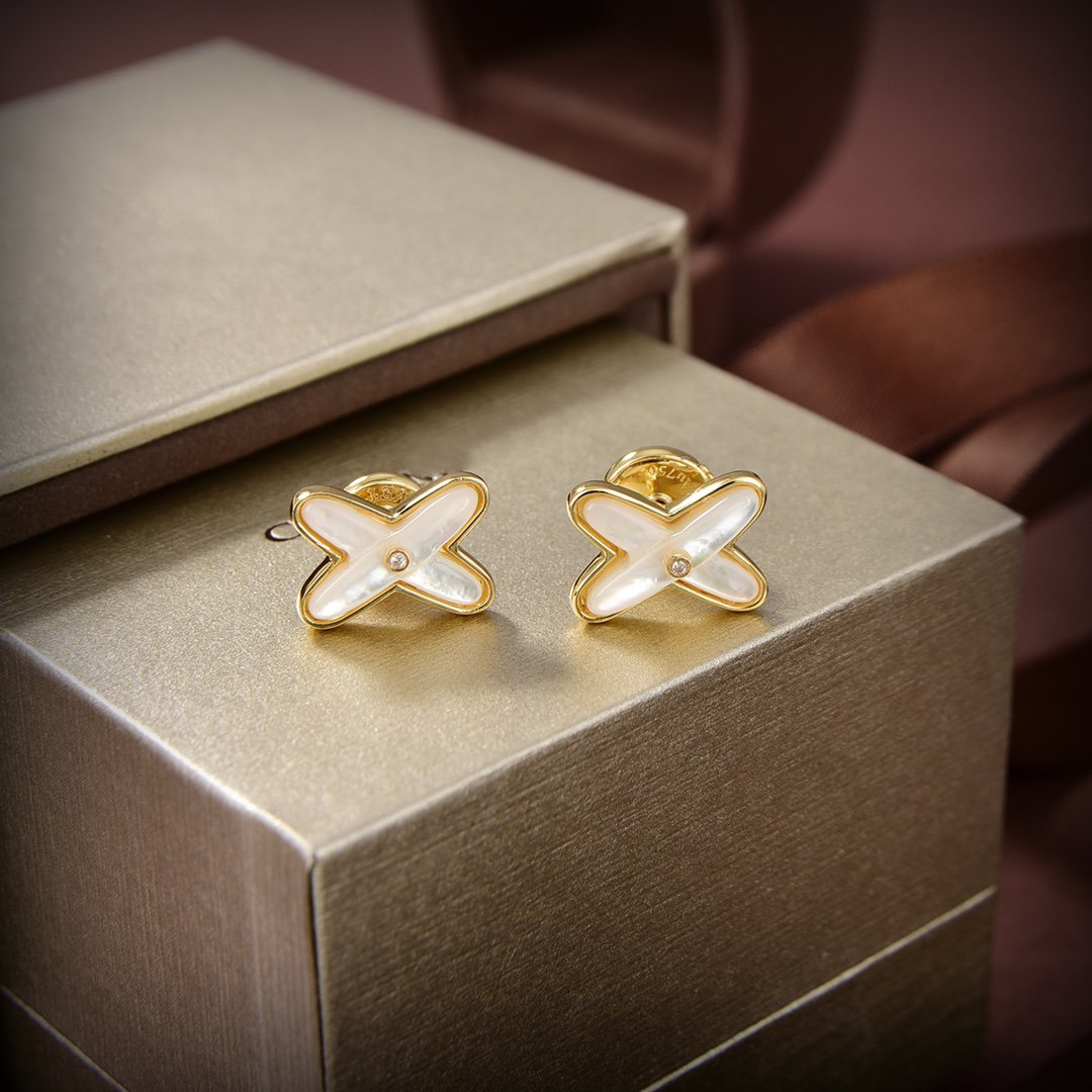 [moco jewellerys]JEUX DE WHITE MOP ゴールド ダイヤモンド イヤリング
