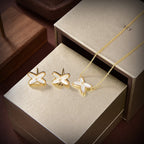??Loco?¡¥JEUX DE WHITE MOP GOLD DIAMOND EARRINGS