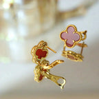 ??Loco?¡¥CLOVER MEDIUM 1 MOTIFS CARNELIAN  EARRINGS
