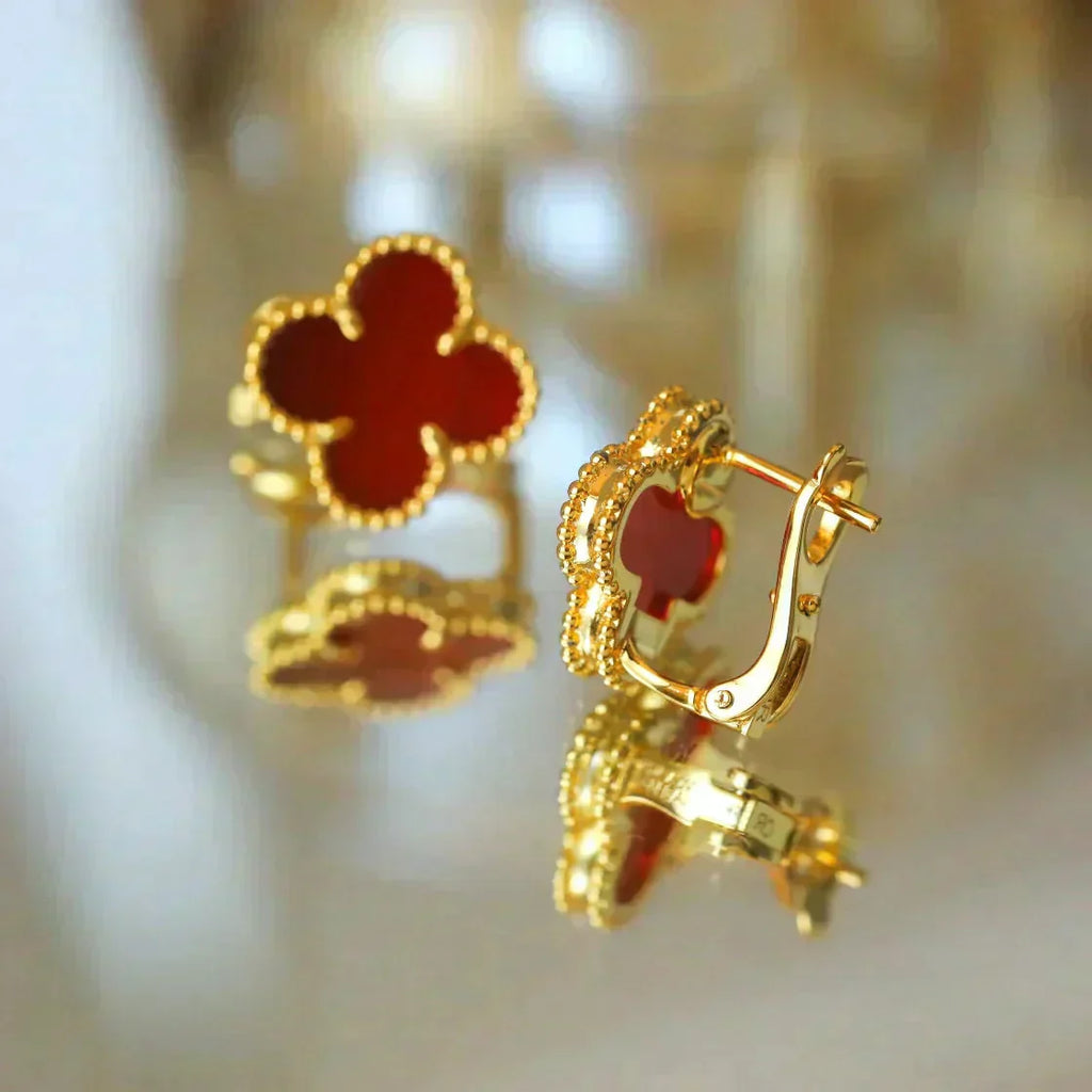 ??Loco?¡¥CLOVER MEDIUM 1 MOTIFS CARNELIAN  EARRINGS