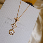 ??Loco?¡¥COLOR BLOSSOM LARIAT NECKLACE PINK GOLD WHITE MOTHER PEARL AND DIAMOND