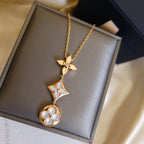 ??Loco?¡¥COLOR BLOSSOM LARIAT NECKLACE PINK GOLD WHITE MOTHER PEARL AND DIAMOND