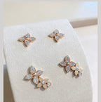 ??Loco?¡¥STAR BLOSSOM STUD EARRINGS PINK GOLD DIAMONDS
