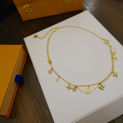 [moco jewellerys]ブルーミング サプル ネックレス 真鍮