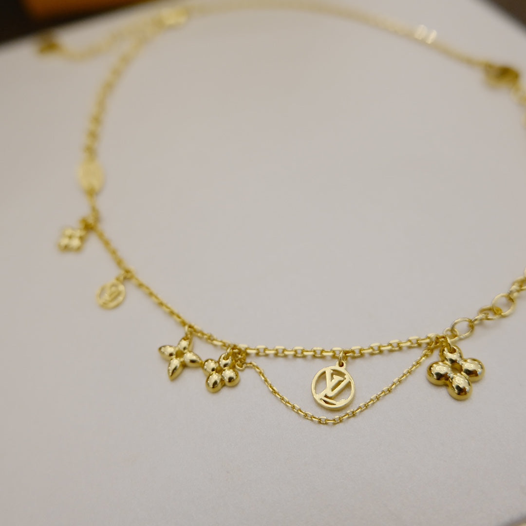 [moco jewellerys]ブルーミング サプル ネックレス 真鍮