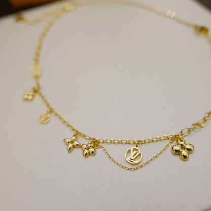 [moco jewellerys]ブルーミング サプル ネックレス 真鍮