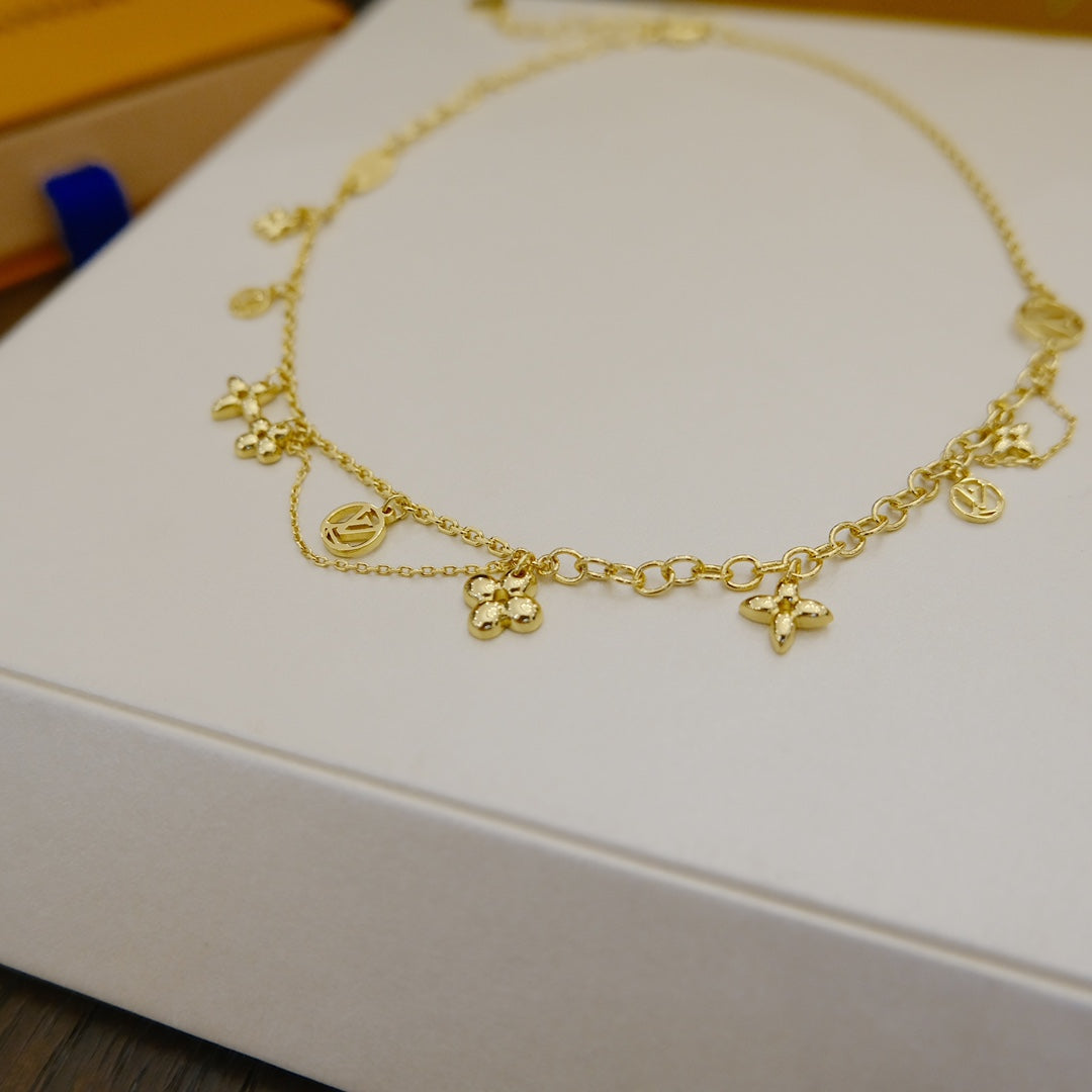 [moco jewellerys]ブルーミング サプル ネックレス 真鍮