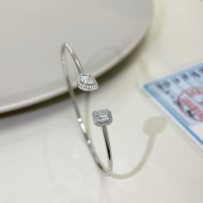 [moco jewelrys]JONC FLEX MY TWIN TOI & MOI SILVER DIAMOND BRACELET