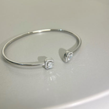 [moco jewelrys]JONC FLEX MY TWIN TOI & MOI SILVER DIAMOND BRACELET