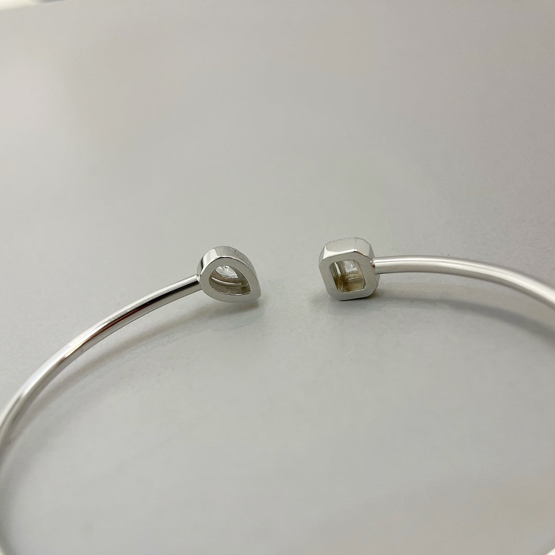 [moco jewelrys]JONC FLEX MY TWIN TOI & MOI SILVER DIAMOND BRACELET
