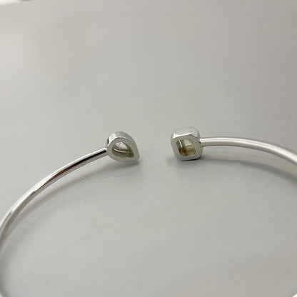 [moco jewelrys]JONC FLEX MY TWIN TOI & MOI SILVER DIAMOND BRACELET