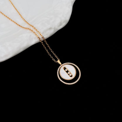 [moco jewelrys]LUCKY MOVE MM NACRE BLANCHE DIAMOND NECKLACE