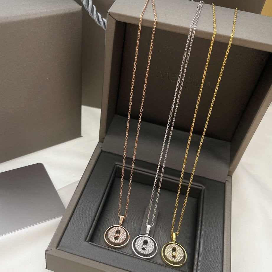 [moco jewelrys]LUCKY MOVER PM PAVED NECKLACE