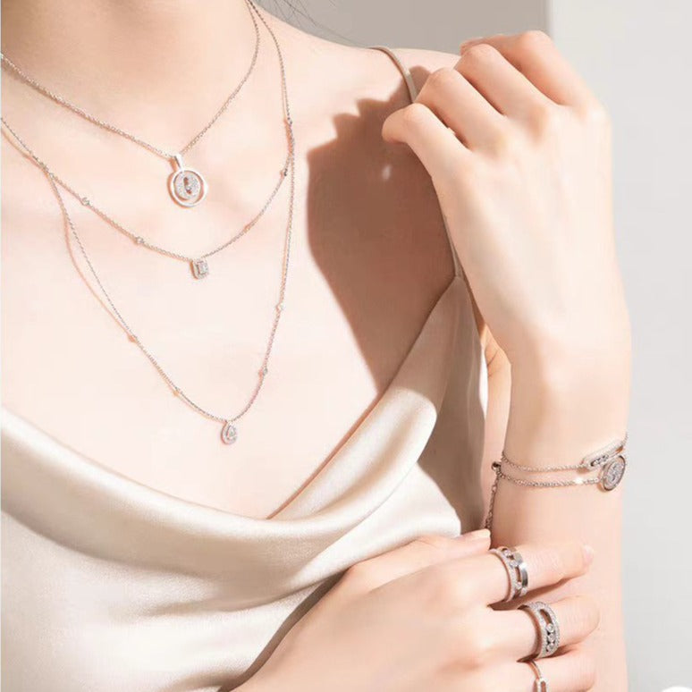 [moco jewelrys]LUCKY MOVER PM PAVED NECKLACE