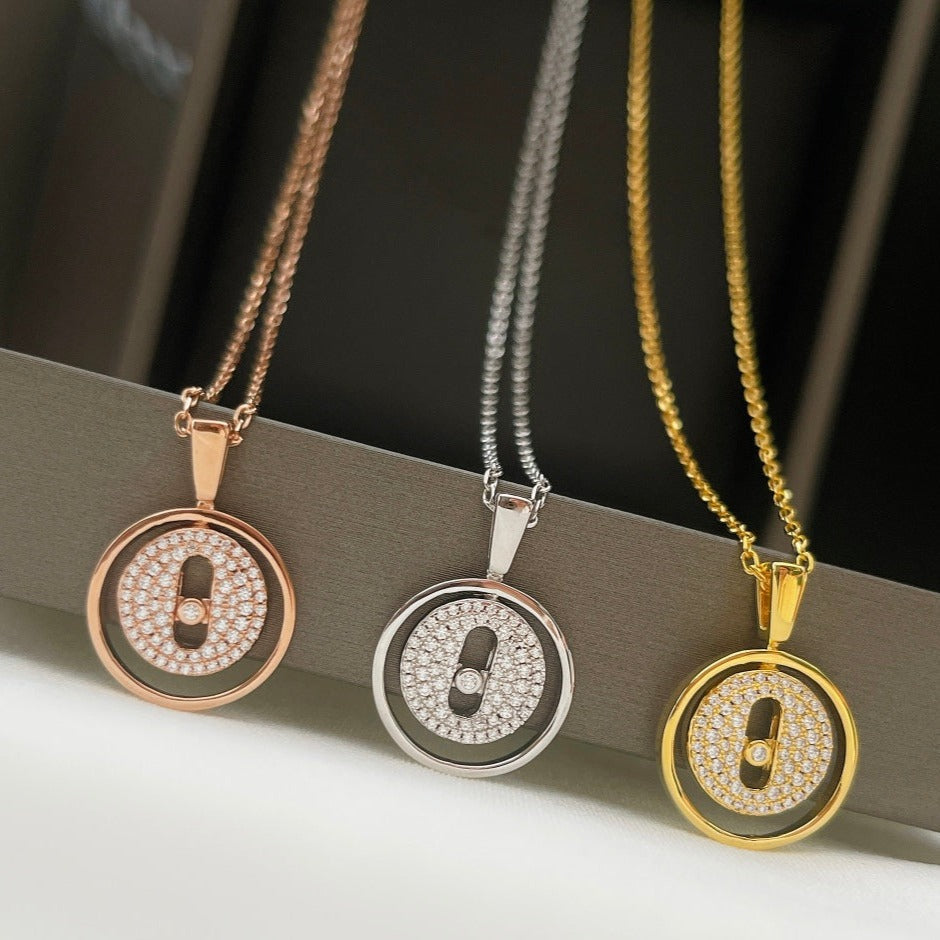 [moco jewelrys]LUCKY MOVER PM PAVED NECKLACE