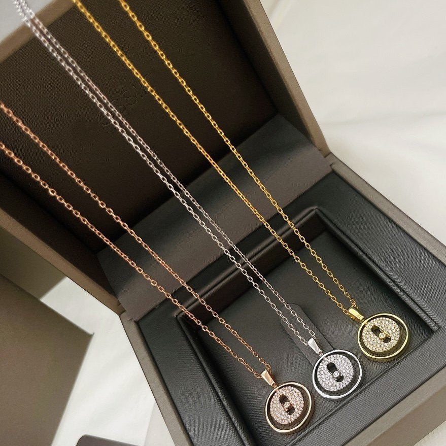 [moco jewelrys]LUCKY MOVER PM PAVED NECKLACE
