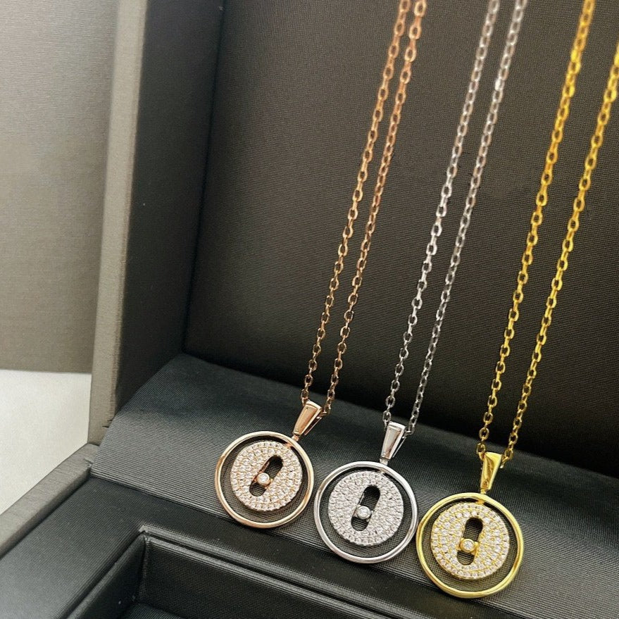 [moco jewelrys]LUCKY MOVER PM PAVED NECKLACE