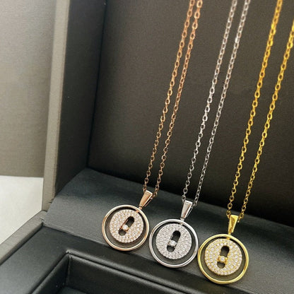 [moco jewelrys]LUCKY MOVER PM PAVED NECKLACE