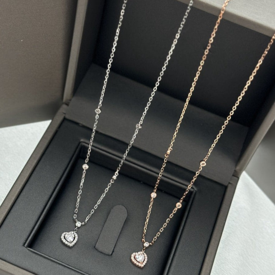 [moco jewelrys]JOY HEART DIAMOND NECKLACE