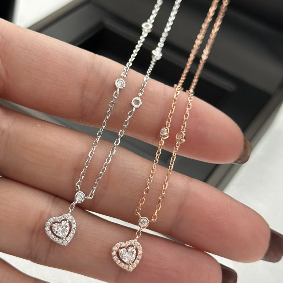 [moco jewelrys]JOY HEART DIAMOND NECKLACE