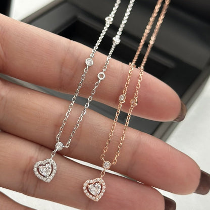 [moco jewelrys]JOY HEART DIAMOND NECKLACE