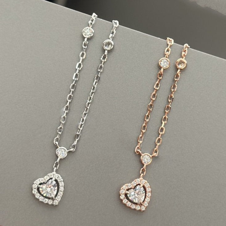 [moco jewelrys]JOY HEART DIAMOND NECKLACE