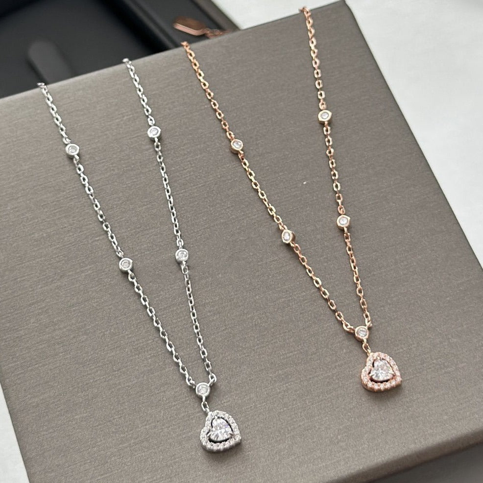 [moco jewelrys]JOY HEART DIAMOND NECKLACE