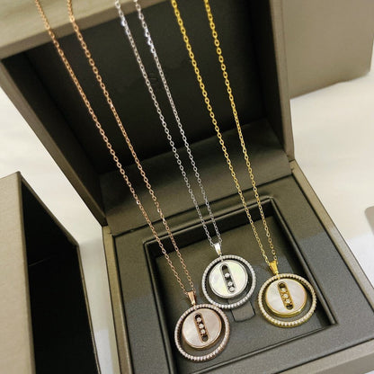 [moco jewelrys]LUCKY MOVE MM NACRE BLANCHE DIAMOND NECKLACE