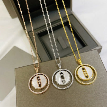 [moco jewelrys]LUCKY MOVE MM NACRE BLANCHE DIAMOND NECKLACE